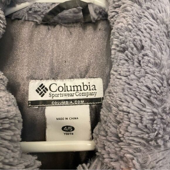 Columbia vintage gray faux fur lined puffer vest omni-shield kids girls 4-5 - Picture 8 of 11